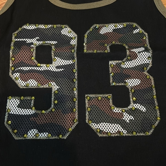 DELIA*S BY DOLLS KILL ON MY TEAM MESH TANK TOP - BLACK Camo medium new - Picture 2 of 5